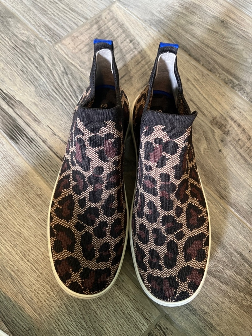 Rothy’s Chelsea wildcat print slip-On women ‘s Knit Sneakers - Brown